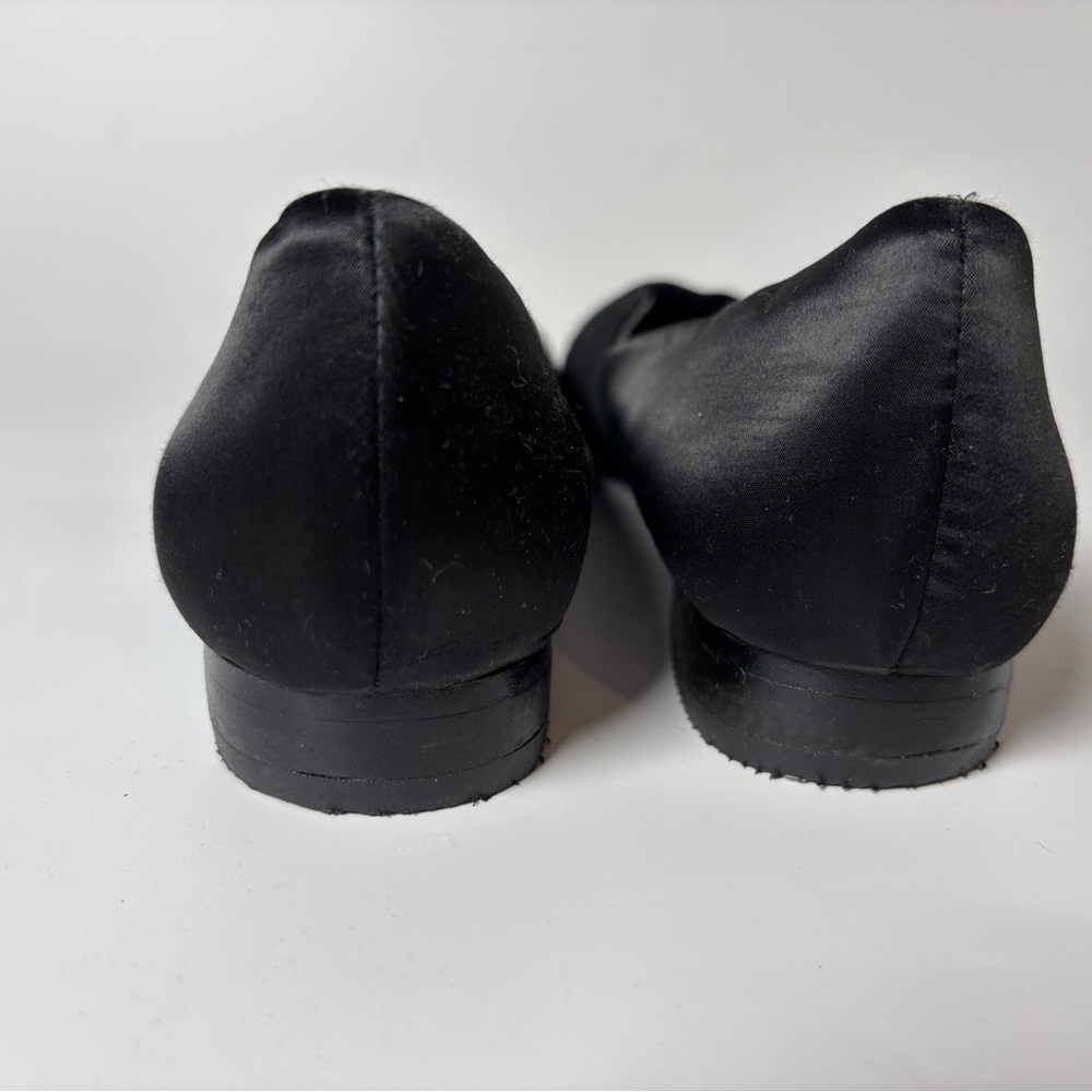 Vintage Hermès Black Satin Flats – Gold Cap Toe, French Luxury size 36 - Picture 6 of 10